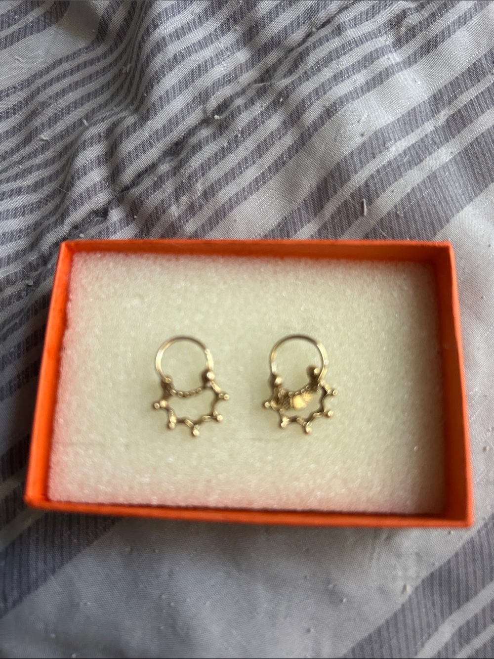 Kids Gold-Tone Star Charm Hoop Earrings